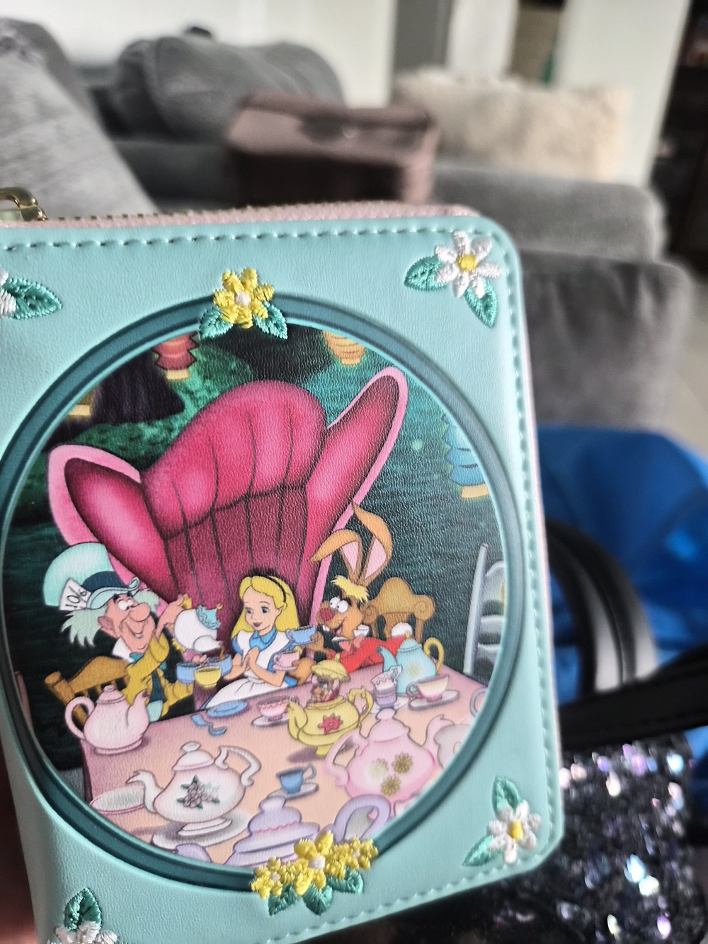 Loungefly Teal Alice in Wonderland Tea Party Crossbody